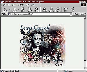 Pantalla inicial de la página sobre Lewis Carroll en castellano