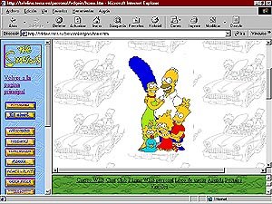 Imagen de pantalla del website dedicado a los Simpson