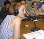 Foto tomada en la Biblioteca del I.E.S. Bernadino de Escalante durante el programa-presentaci&oacute;n de Onda Lectura