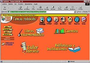 Página inicial de la sección de Literatura de Todokids.com