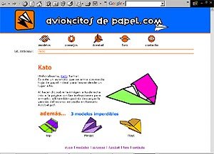 P&aacute;gina inicial de www.avioncitosdepapel.com