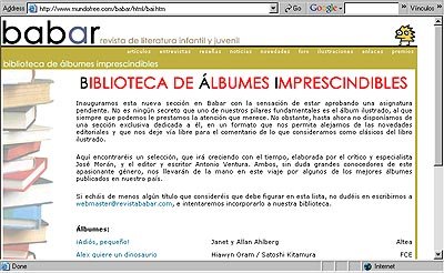 Captura de pantalla del sitio de Babar